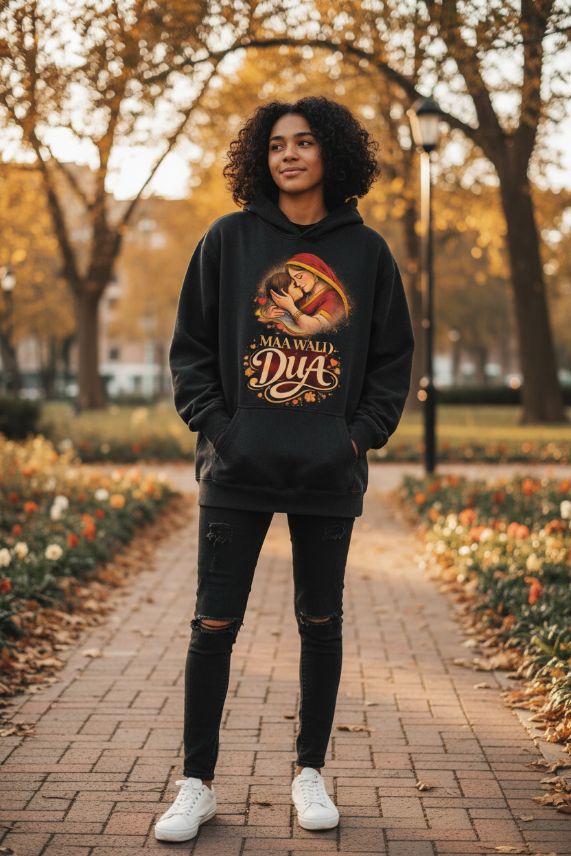 MAA WALI DUA Black Hoodie - Style
