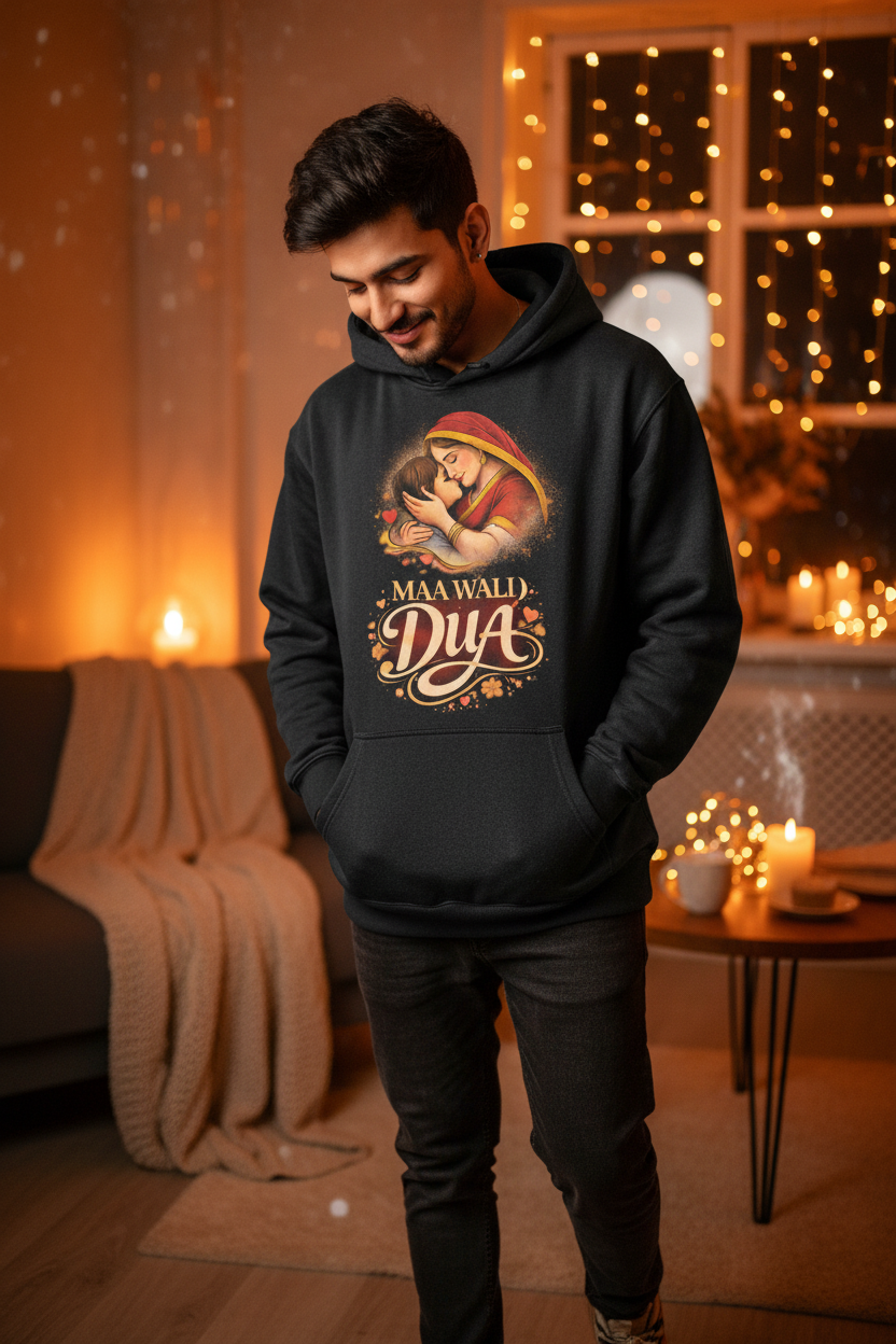 MAA WALI DUA Black Hoodie - Warm