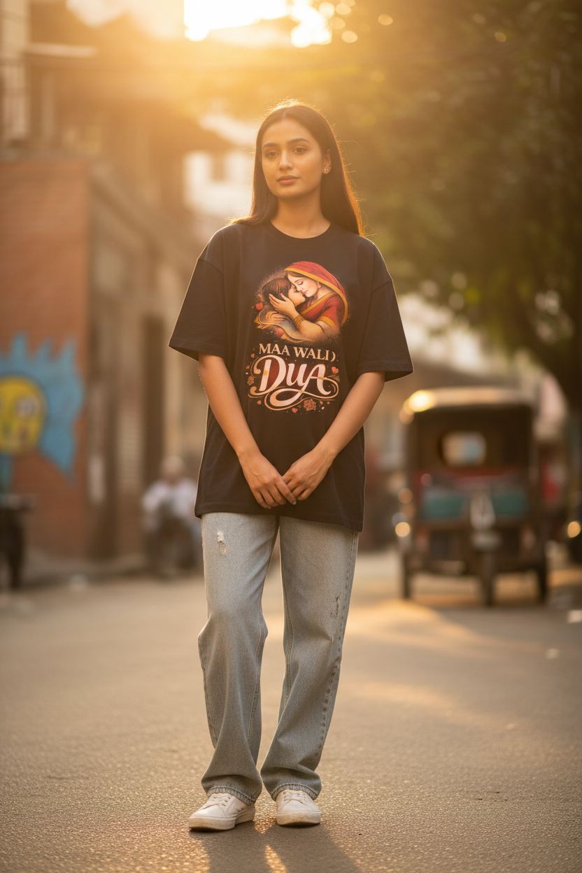 MAA WALI DUA Black Tee - Style