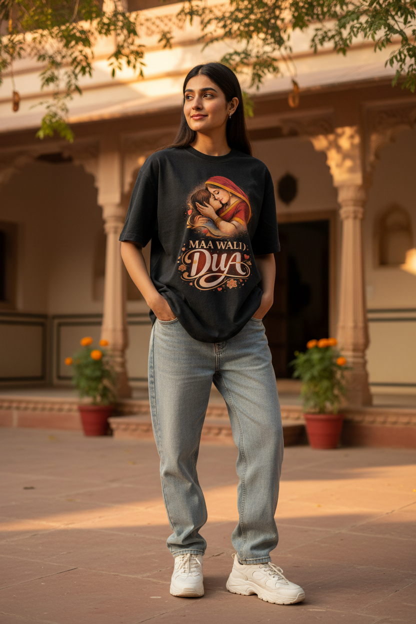 MAA WALI DUA Black Tee - Warm