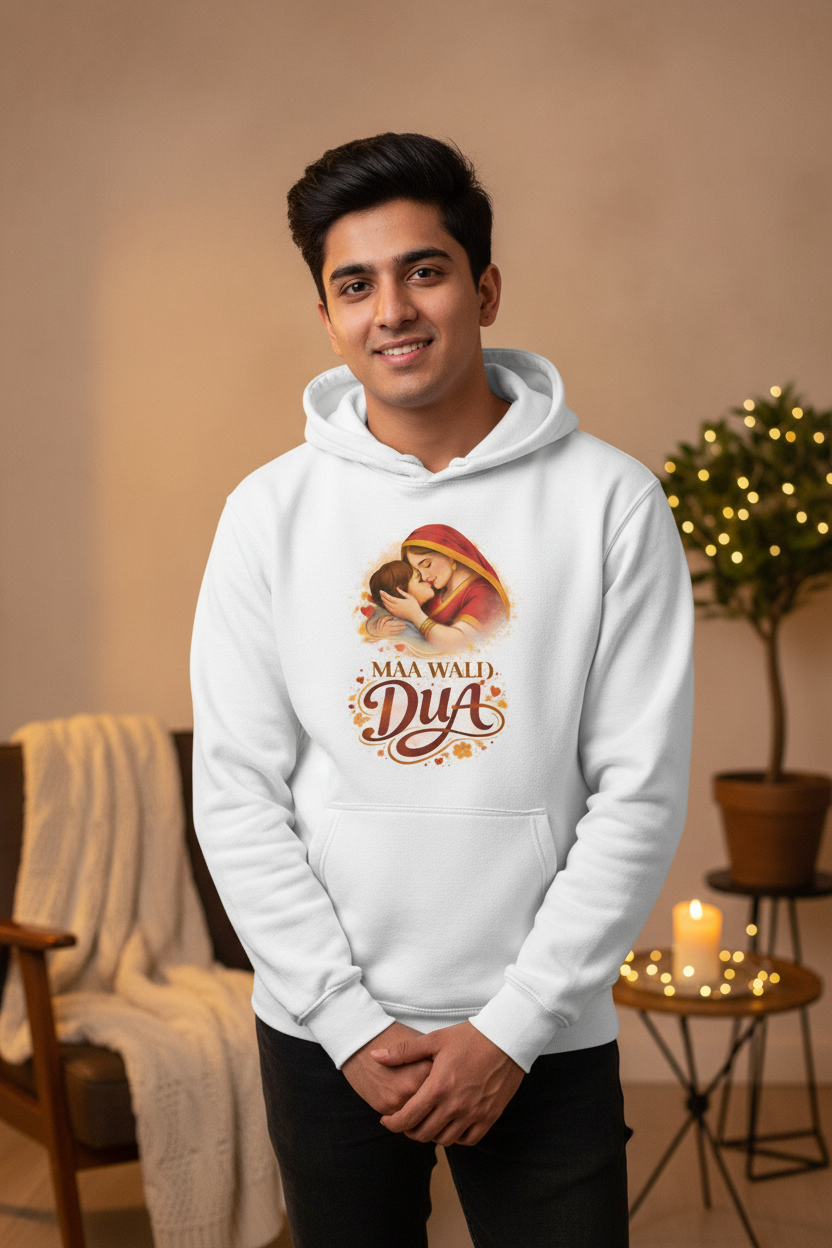 MAA WALI DUA White Hoodie - Warm